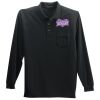 Long Sleeve Silk Touch Polo with Pocket Thumbnail